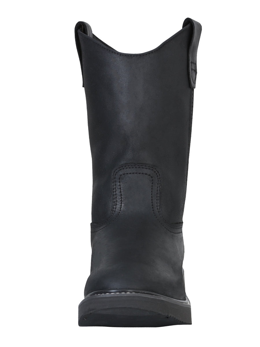 Establo Men's Work Boot Grasso Leather
 - Black 312