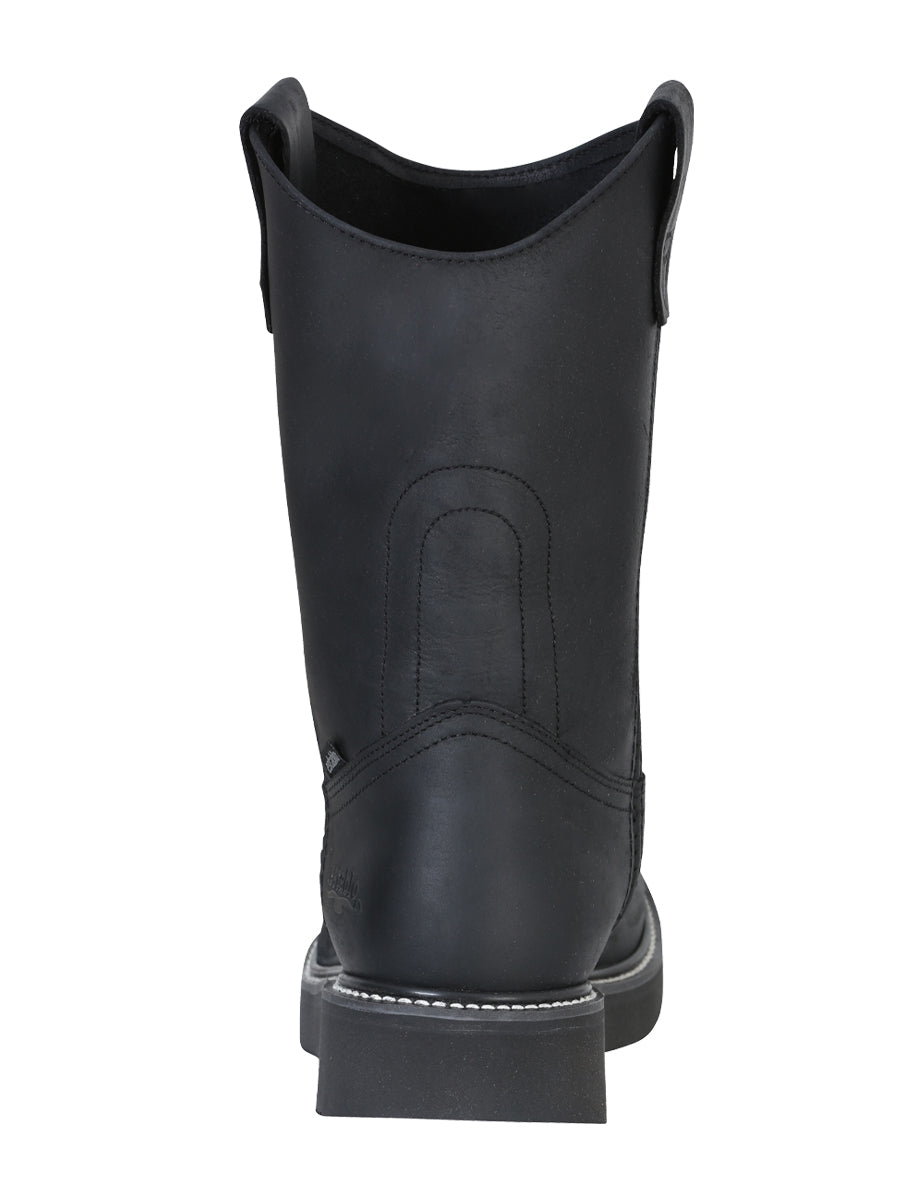 Establo Men's Work Boot Grasso Leather
 - Black 312