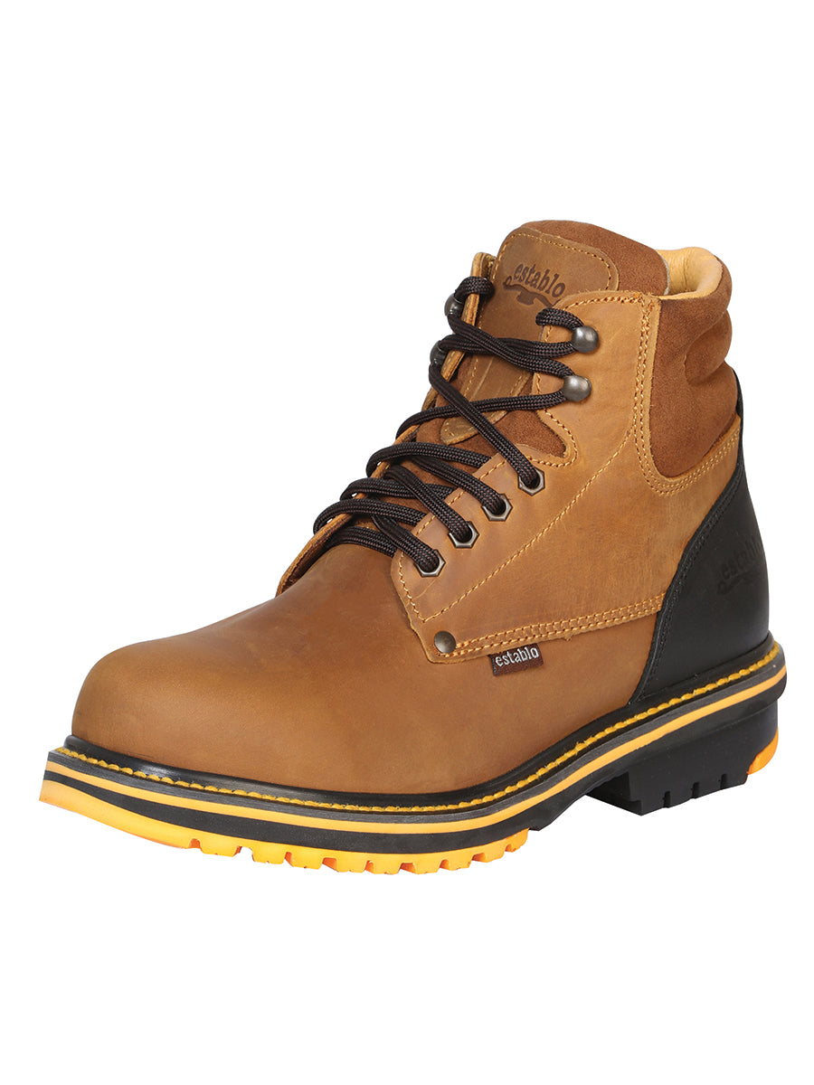 Establo Men's Work Ankle Boot Mango/Black Lace-Up
 13359