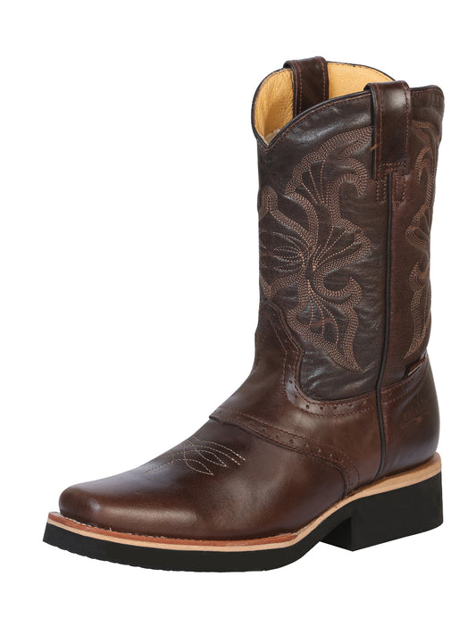 Establo Men's Rodeo Work Boot - Rustic Leather in Brown Dallas
 33557