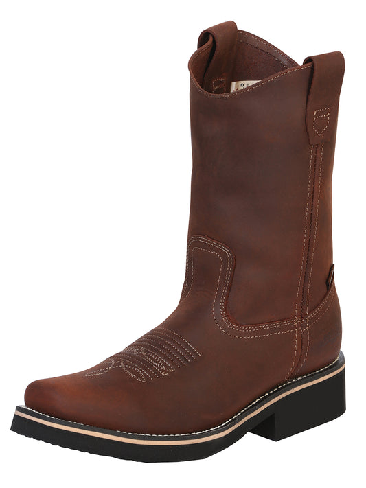 Establo Men's Work Boot - Crazy Leather in Brown 41531