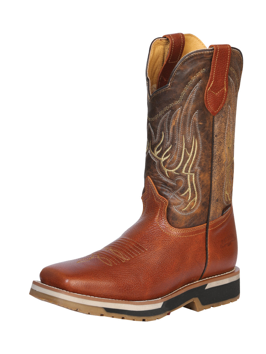 Establo Men's Rodeo Boot - Bovine Grizzly Leather in Honey 41540
