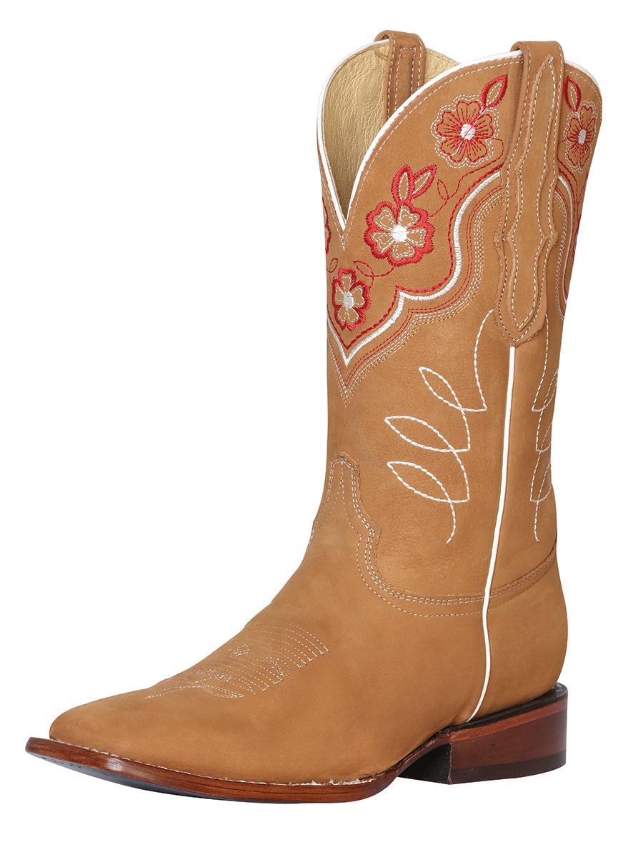 El General Womens Rodeo Boot - Nubuck Peach 42979