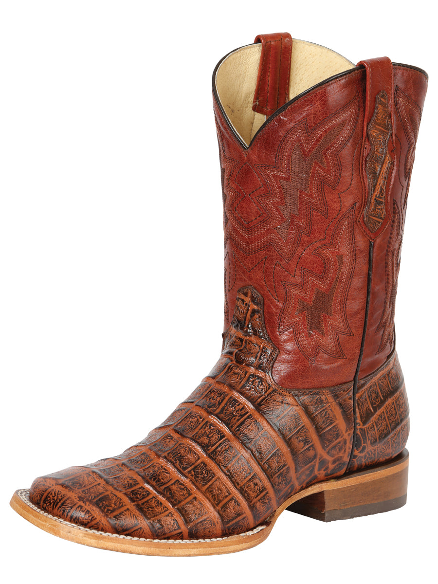 Men's Western Boot Print Caiman Belly 100 Years - Brandy
 43630