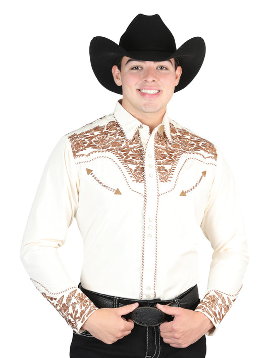 The Lord of the Skies Embroidery Shirt Beige/Dark Camel 44336