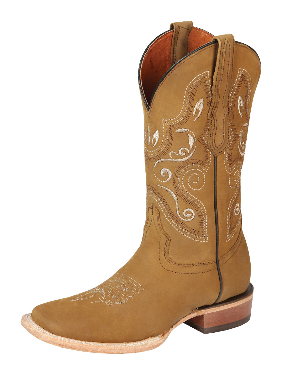 El General Women's Rodeo Boots Oil Nubuck Leather - Honey
 44848