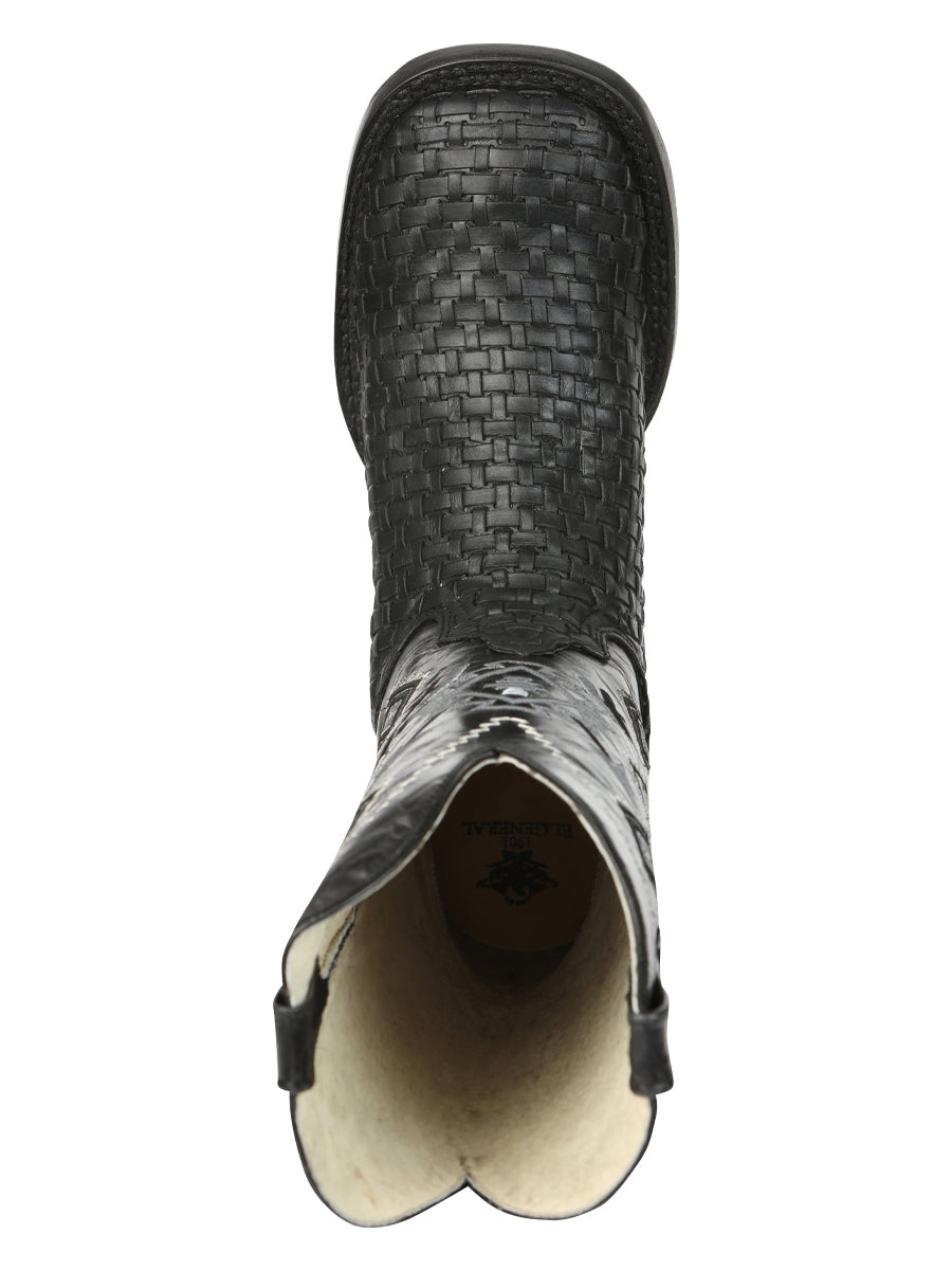 El General Men's Petatillo Crazy Black Rodeo Boots 44884