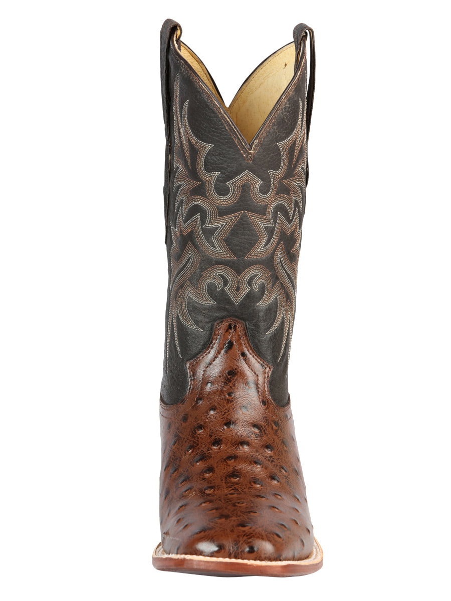 El Señor de los Cielos Men's Rodeo Boot - Imitation Ostrich Leather - Brown 44934