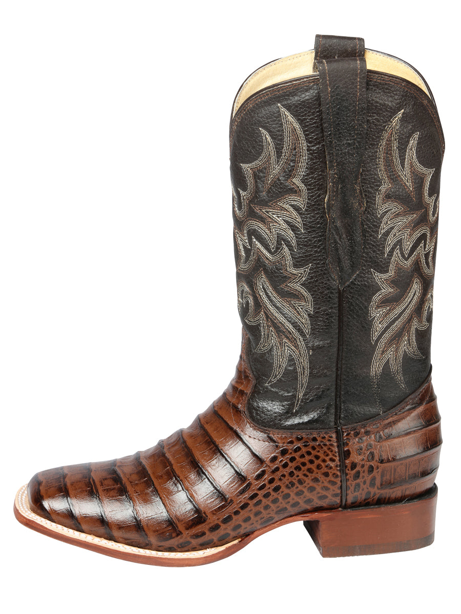 El Señor de los Cielos Men's Rodeo Boot - Imitation Caiman Belly Leather - Brown
 44937
