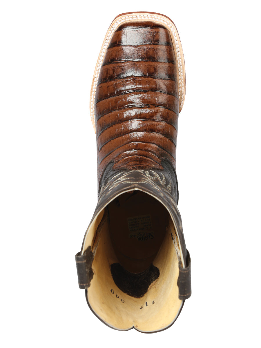 El Señor de los Cielos Men's Rodeo Boot - Imitation Caiman Belly Leather - Brown
 44937