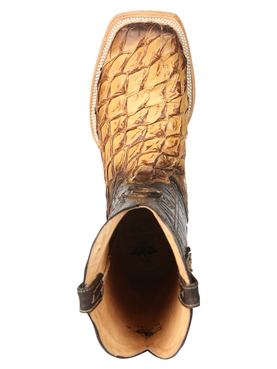 El General Men's Exotic Monster Fish Rodeo Cowboy Boots - Orix  45086