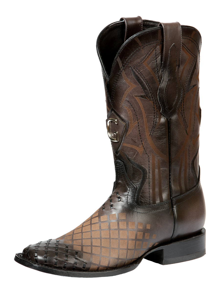 Men's Rodeo Boots - El General Pull-Up Leather - Gray 45172