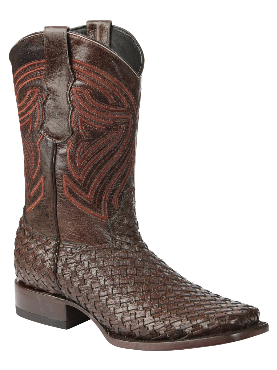 El General Men's Leather Rodeo Boots Petatillo - Brown 45401
