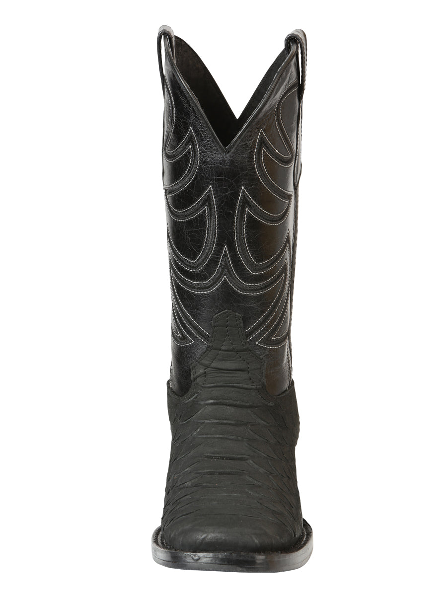 El General Men's Rodeo Boot Imitation Python - Black 45561