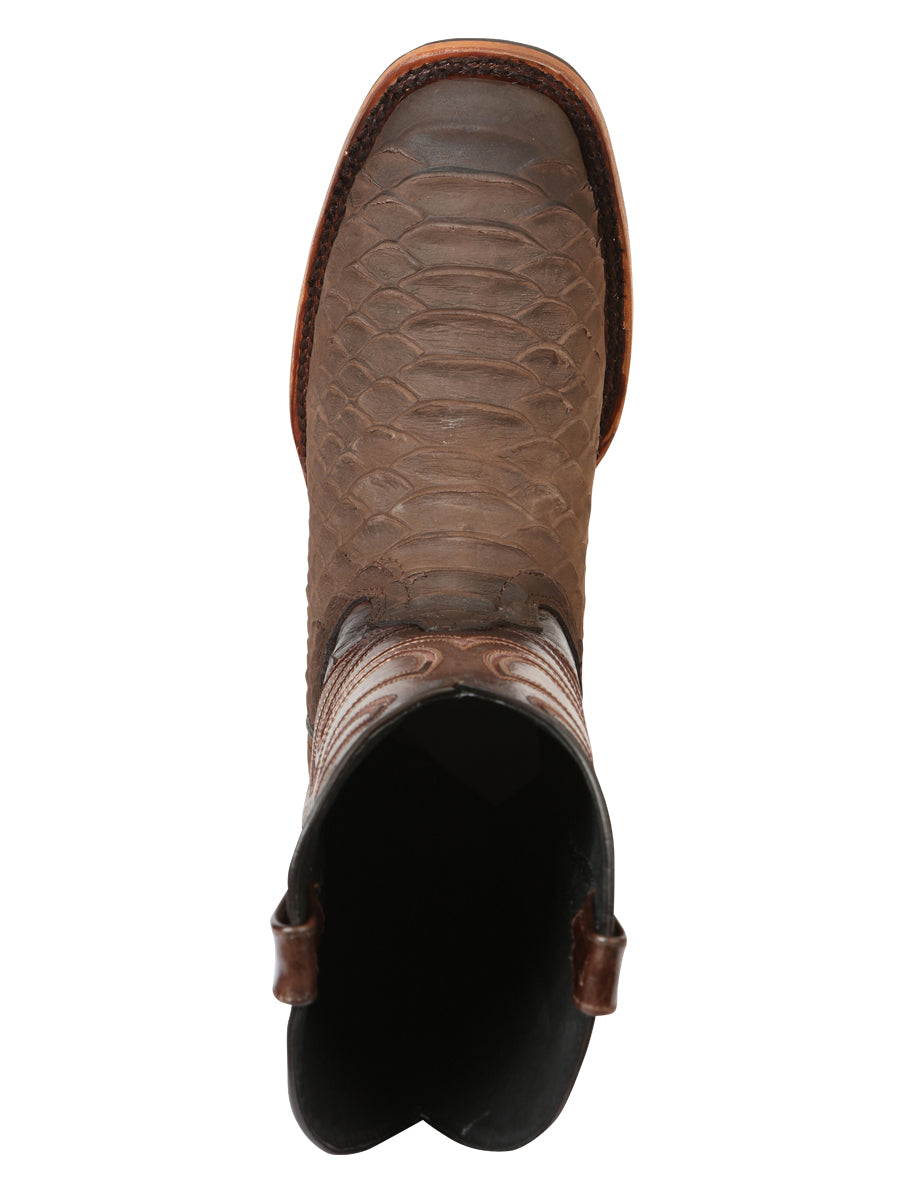 El General Men's Rodeo Boot Imitation Python - Brown 45562