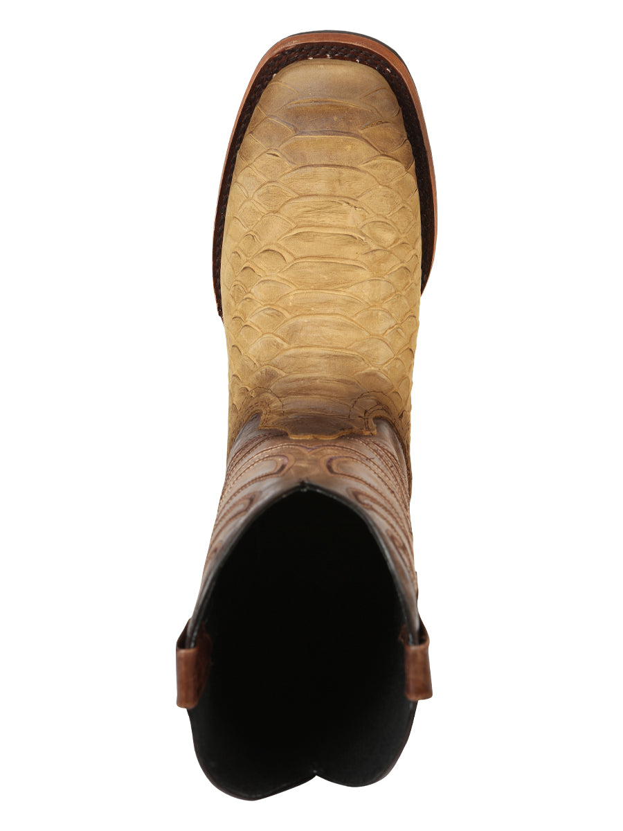 El General Men's Rodeo Boot Imitation Python - Honey 45563