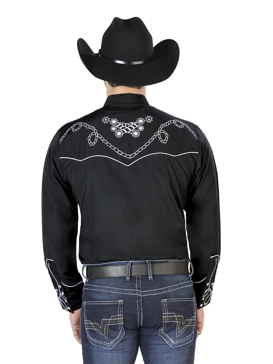 El Señor de los Cielos Embroidery Shirt Black/White 126717