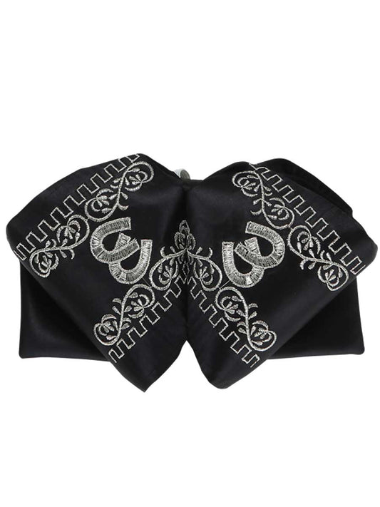 Adult
 Mexican Charro Bow Tie 100% Polyester Black/Silver 600134