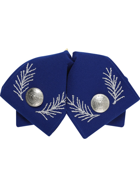 Adult 
 
Mexican Charro Bow Tie 100% Polyester Royal Blue/Gold 601108