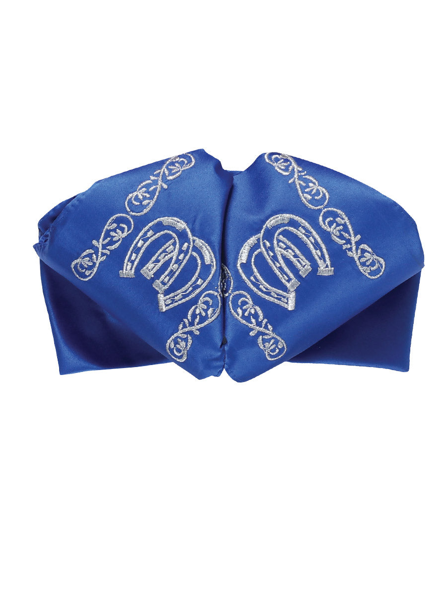 Adult 
 
Mexican Charro Bow Tie 100% Polyester Royal Blue/Silver 601600