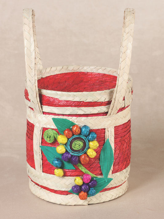 Handmade cosmetic bag 100% from Palma. Hand woven. - Flower - Multicolor 602139