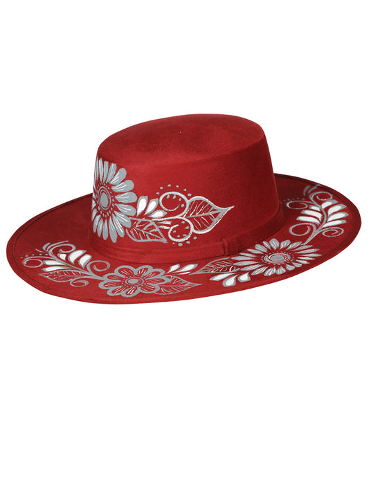 Artisanal Mexican Hand-Painted Hat Suede Black 603727