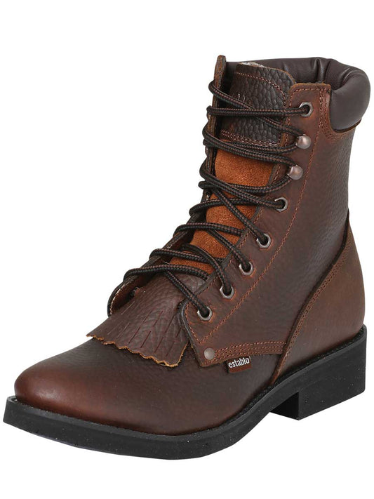 Establo Men's Bull Fight Work Ankle Boot - Honey Lace-Up 32584