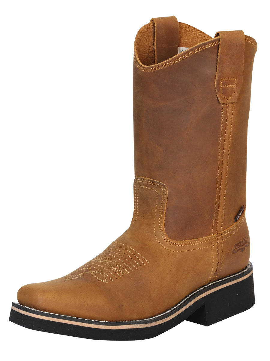 Establo Men's Work Boot - Crazy Leather in Mango

 41530