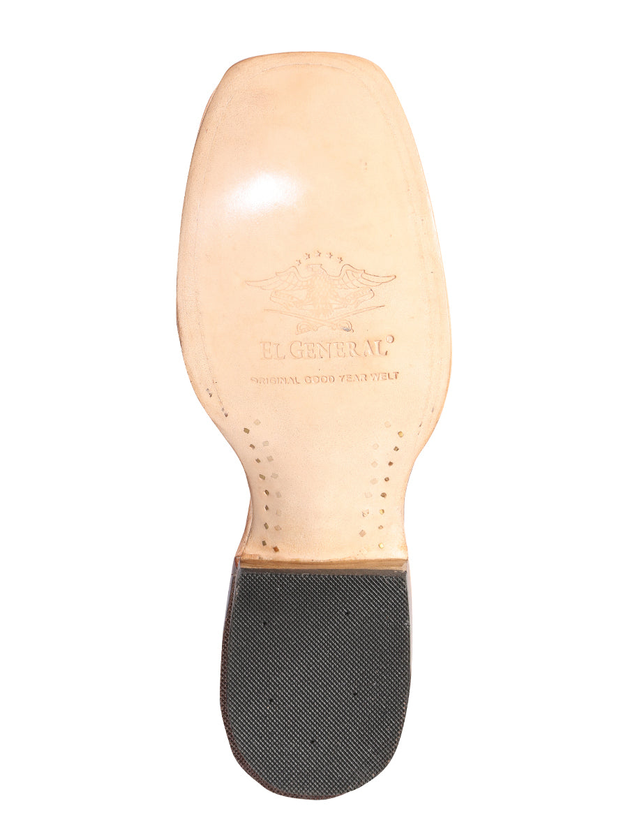 El General Men's Rodeo Boot - Embossed Woven Leather - Black 41790