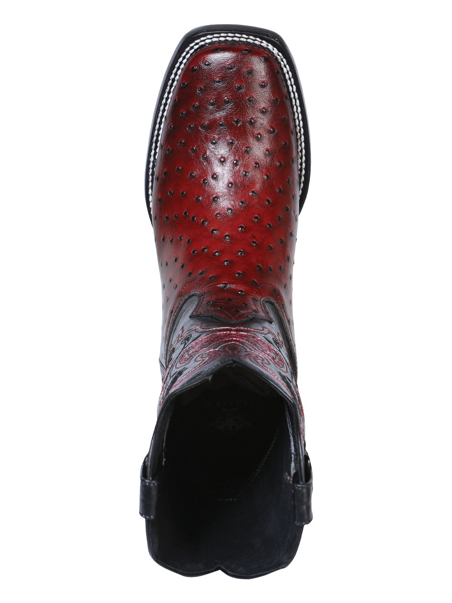The General Rodeo Boot - Printed Ostrich Burgundy 41901