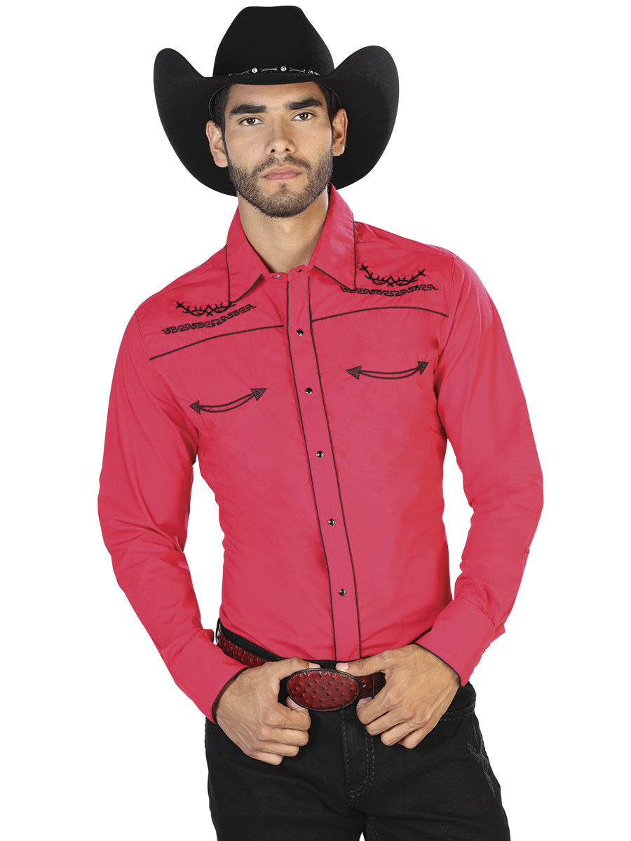 Red Western Long Sleeve Shirt 42952