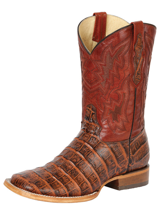 Men's Western Boot Print Caiman Belly 100 Years - Brandy

 43630