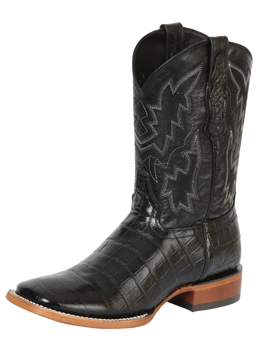 Men's Western Boot Print Caiman Belly 100 Years - Black

 43633