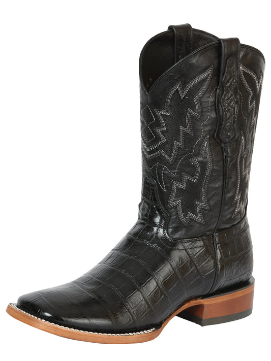 Men's Western Boot Print Caiman Belly 100 Years - Black

 43633