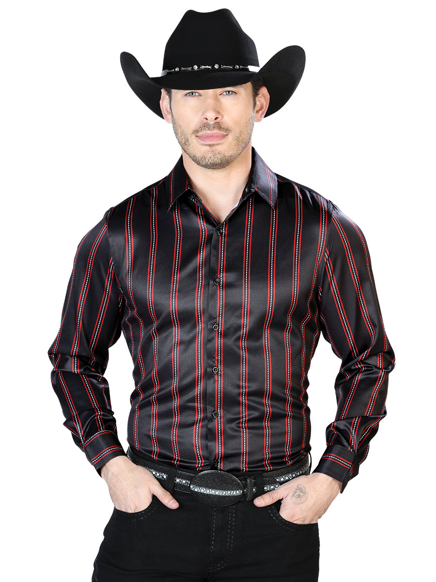 Black And Red Casual  Long Sleeve Shirt 43922