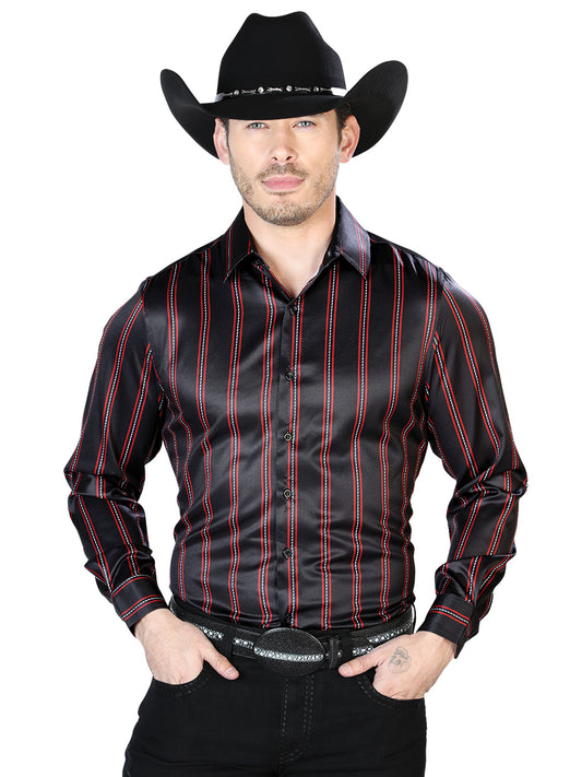 Black And Red Casual  Long Sleeve Shirt 43922