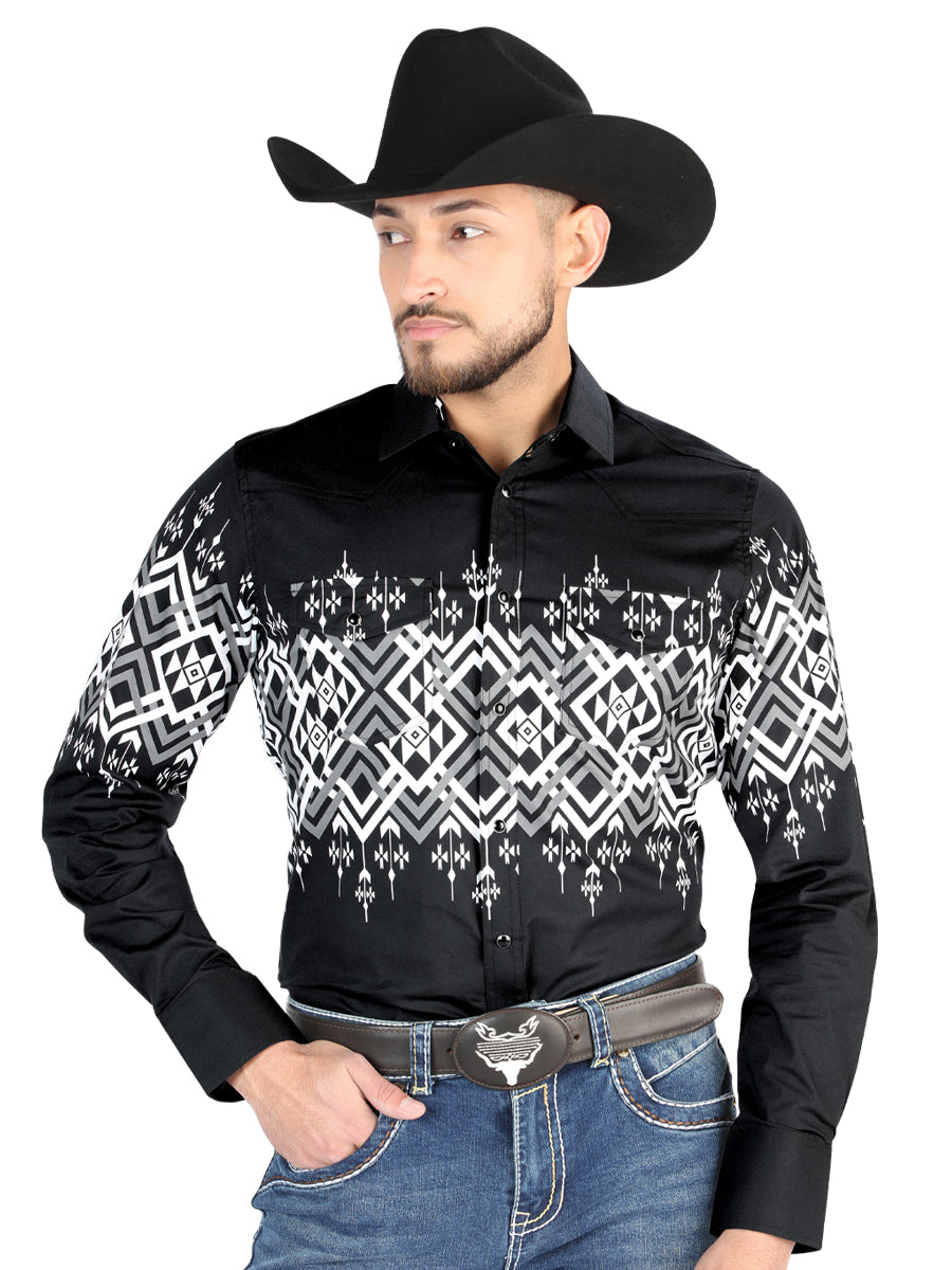 El General - Casual Long Sleeve Shirt - Black 44451