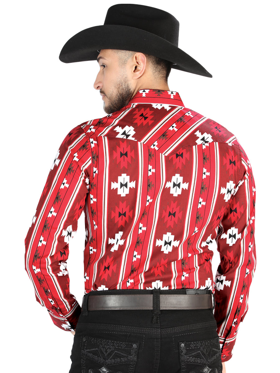 El General - Casual Long Sleeve Shirt - Red 44472