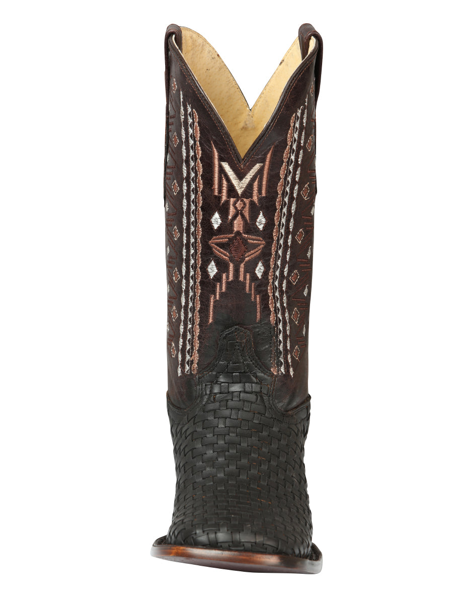 El General Men's Leather Rodeo Boots Petatillo - Crazy Brown 44861