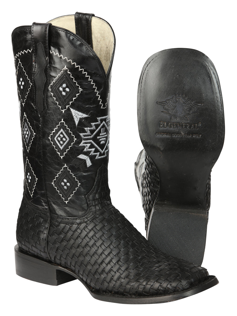 El General Men's Petatillo Crazy Black Rodeo Boots 44884