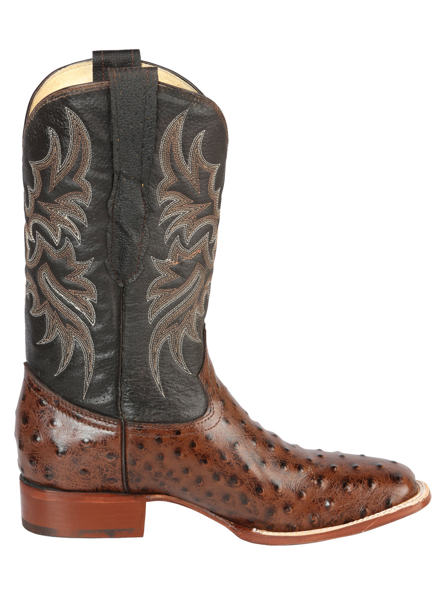 El Señor de los Cielos Men's Rodeo Boot - Imitation Ostrich Leather - Brown 44934