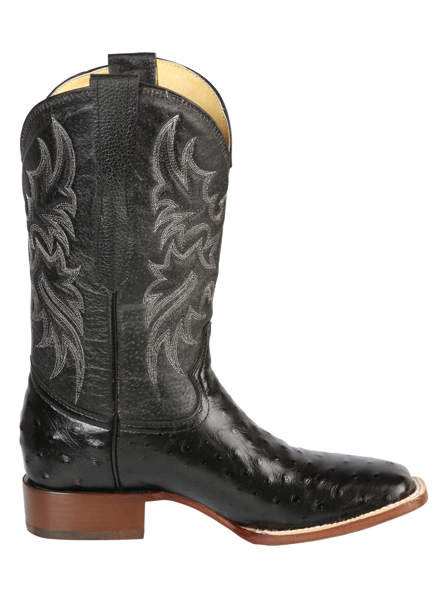 El General Rodeo - Printed Ostric leather boots - Black 44935