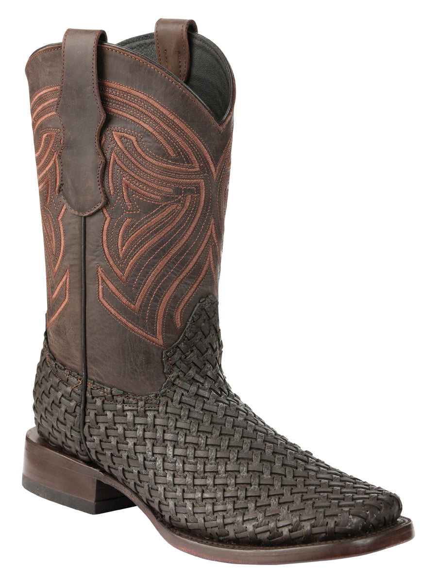 El General Men's Leather Rodeo Boots Petatillo - Chocolate 45013