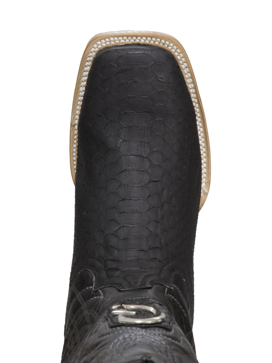 El General Men's Exotic Python Rodeo Boots - Black 45089