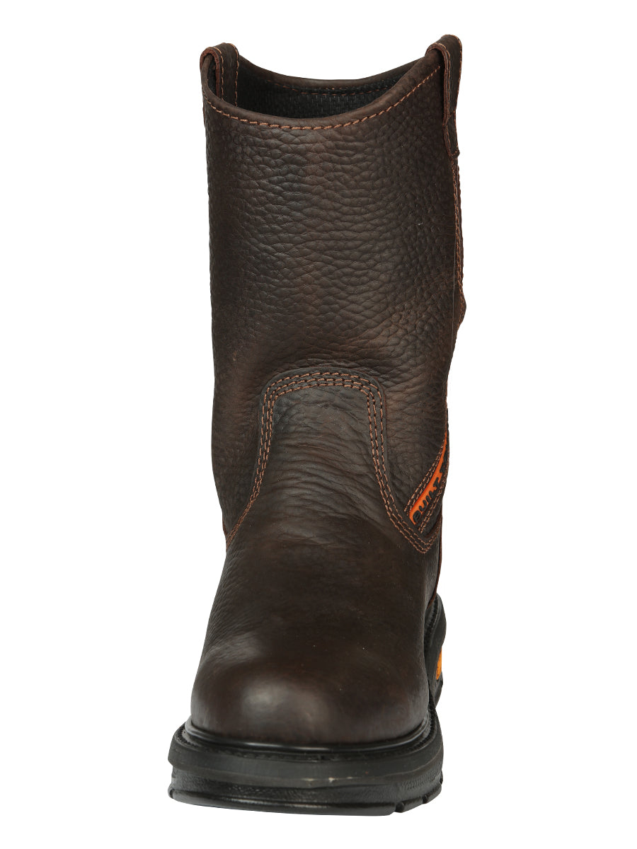 Buffalo &amp; Bull Men's Work Boots with Toe Cap Bovine Leather - Rino Moka 45260