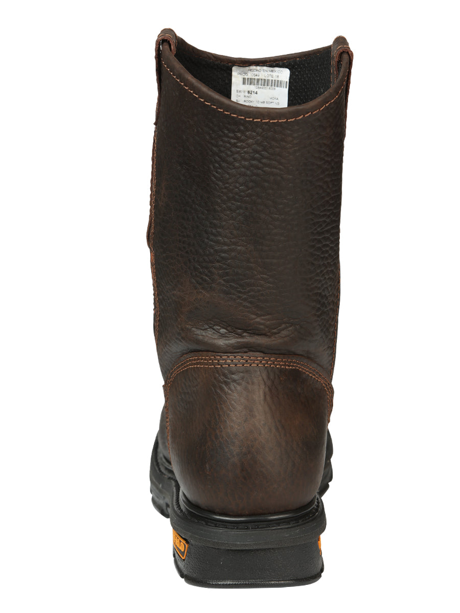 Buffalo &amp; Bull Men's Work Boots with Toe Cap Bovine Leather - Rino Moka 45260