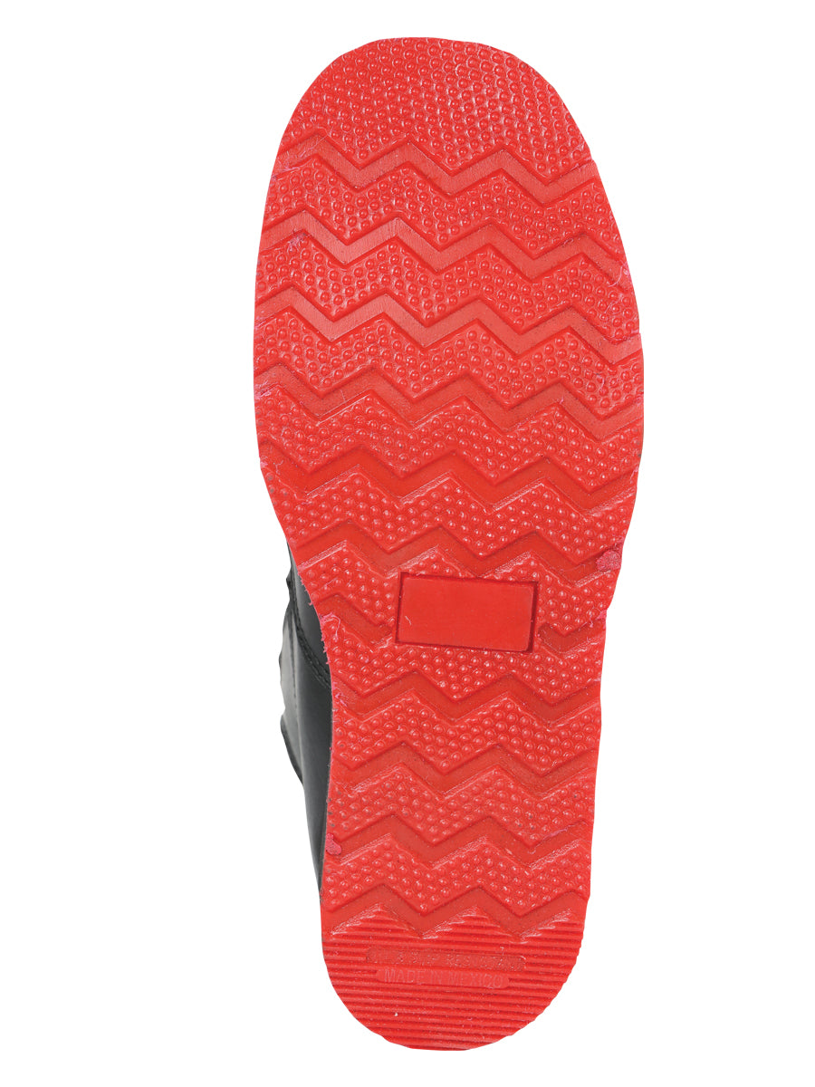 Sefeni Men's Double Zipper Shoe Crazy Leather - Black 45394