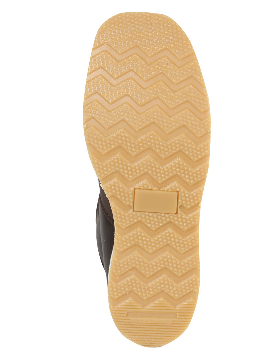 Sefeni Men's Double Zipper Shoe Crazy Leather -Choco 45395