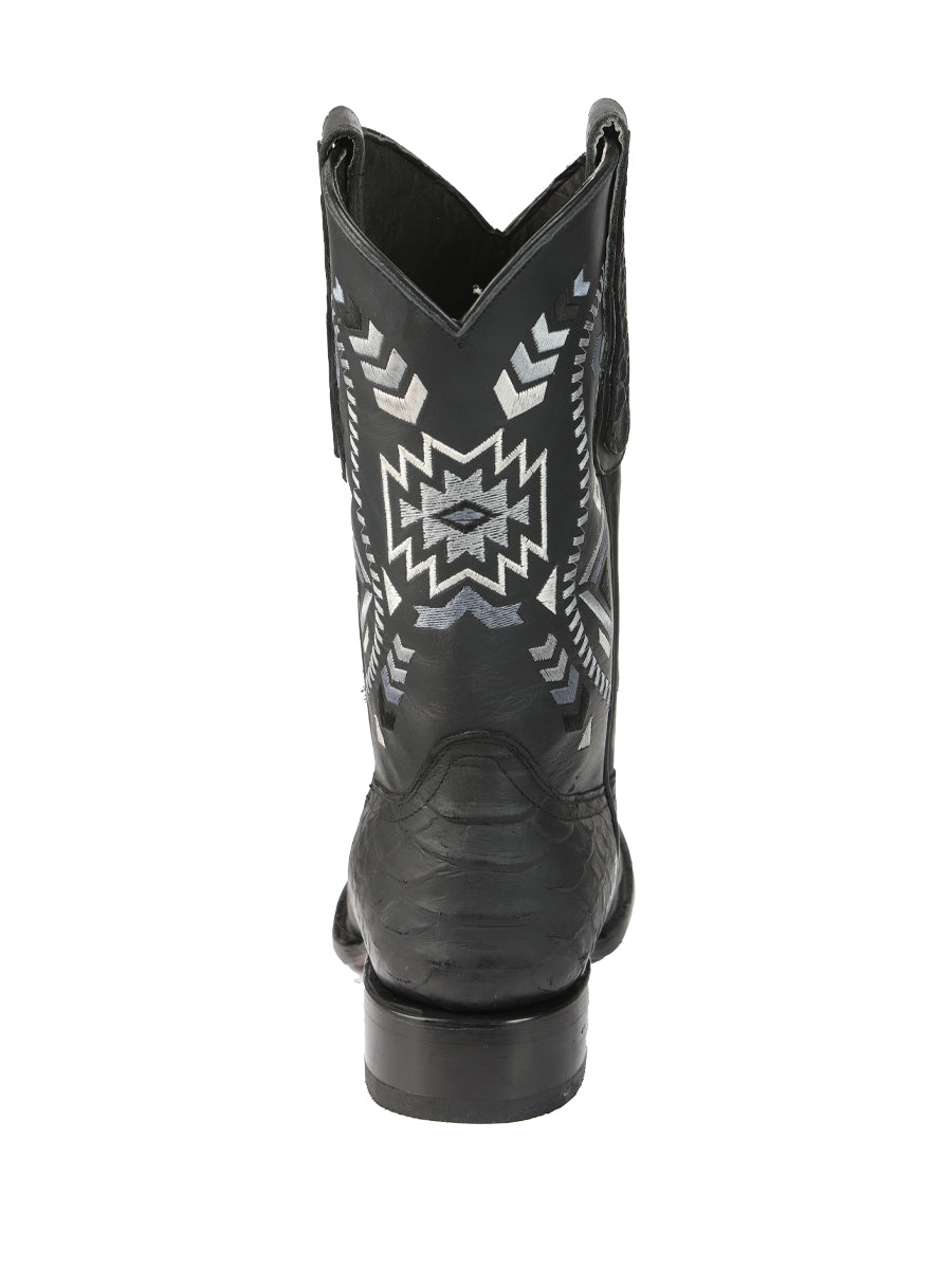 El General Men's Black Python Imitation Rodeo Boots 45398