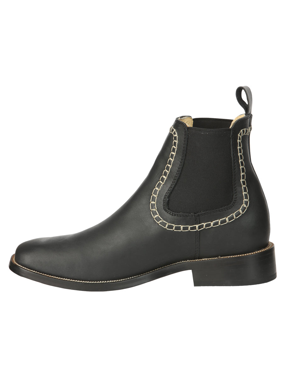 El General Men’s Leather Ankle Boots - Black 45420